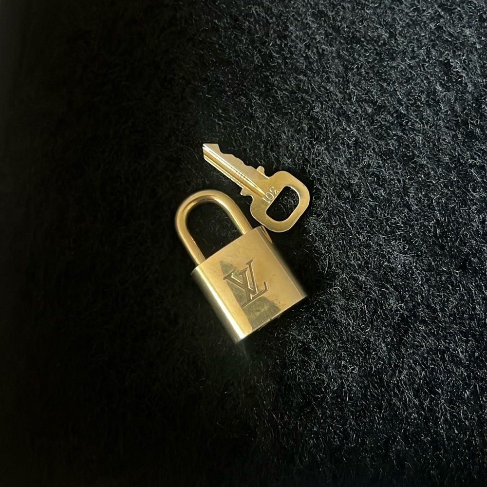 LV Gold Tone Lock & Key 301